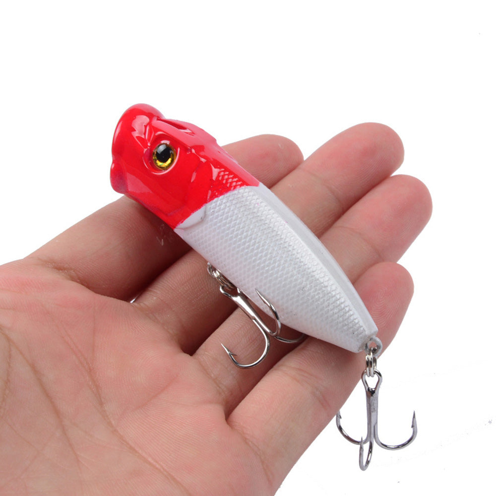 1Pcs Popper Fishing 3D with Hooks 12cm 42g topwater Hard Lure Plastic isca  Artificial Fishing Lure Tackles