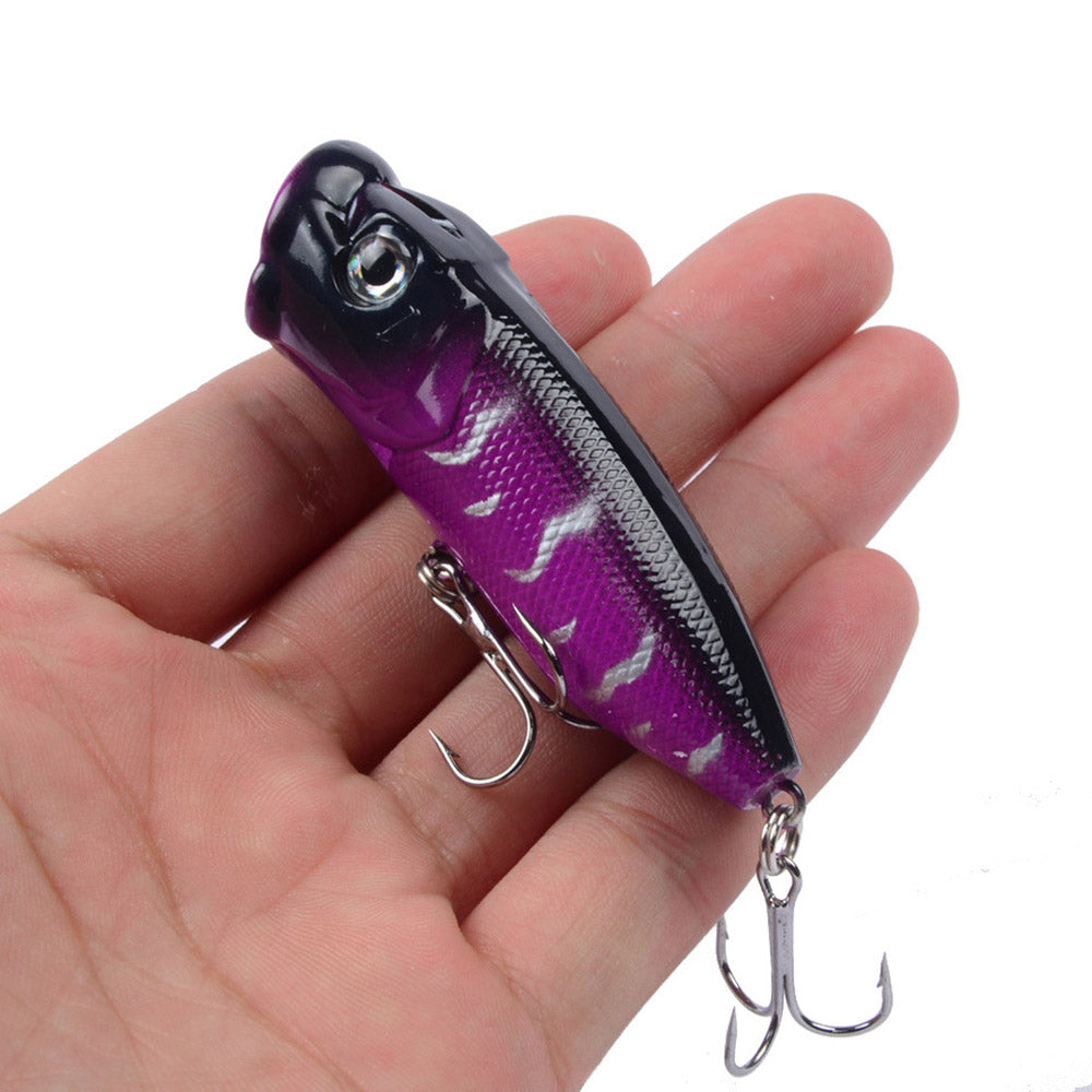 12cm / 45g Large Popper Lure Artificial Seal Lure 3d Eyes Hard Popper  Fishing Lure With Hooks And Ring For Saltwater Freshwater