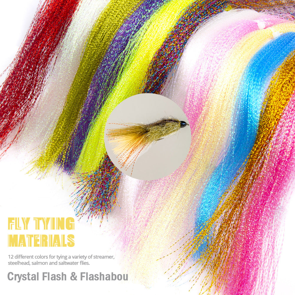 Colorful Crystal Flash Fly Fishing Line 10 Packs Fly Tying Material for  Make