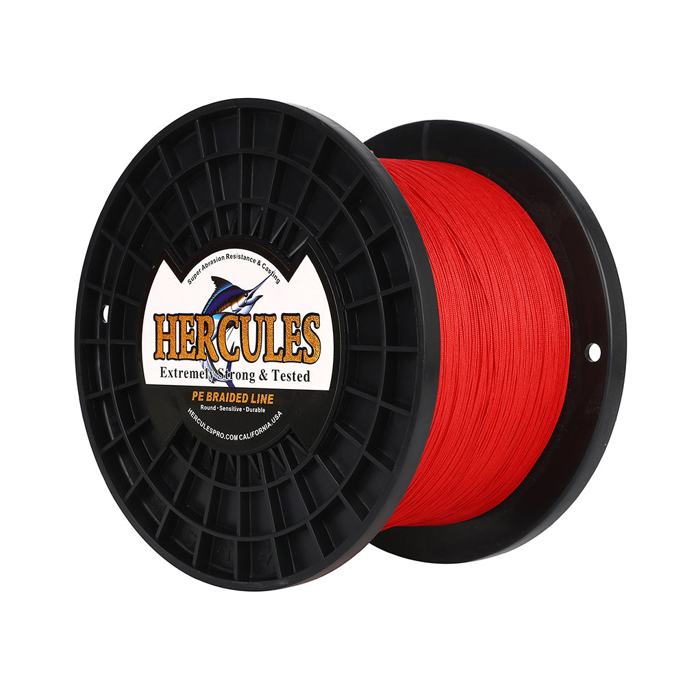 HERCULES 1500M 1640Yds Red 10lb-250lb PE Braid Fishing Line 12 Strands HERCULES