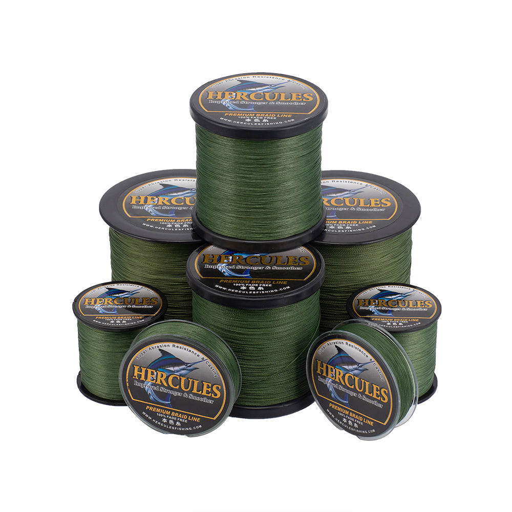 HERCULES No Fade Fishing Line Green 8 Strands PE Braided Fishing Line10LB-120LB HERCULES