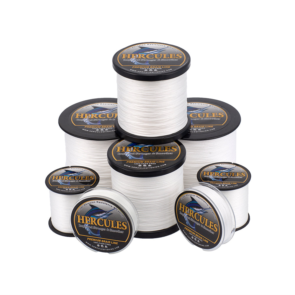 HERCULES No Fade Fishing Line White 8 Strands PE Braided Fishing Line10LB-120LB HERCULES