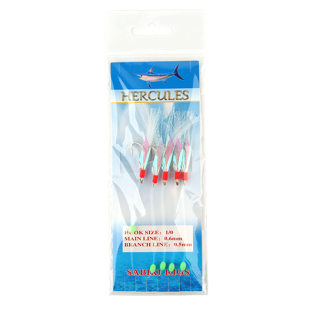 HERCULES SABIKI Lures Bait Feathers Rig Pollack Cod Freshwater Saltwater Fishing Hooks HERCULES SALE