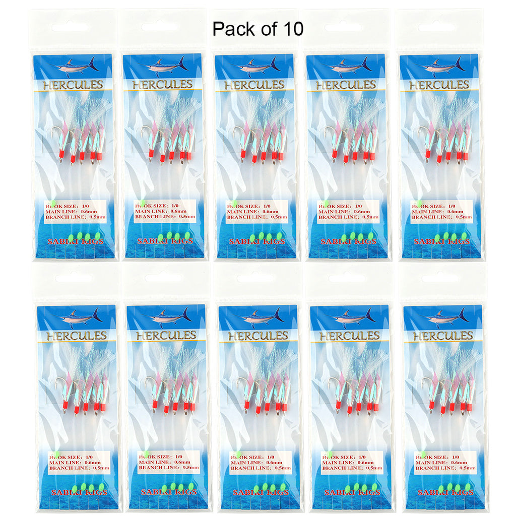 HERCULES SABIKI Lures Bait Feathers Rig Pollack Cod Freshwater Saltwater Fishing Hooks HERCULES SALE