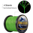 HERCULES No Fade Fishing Line Green 4 Strands 6LB-100LB Super Strong PE Braided Fishing Line HERCULES