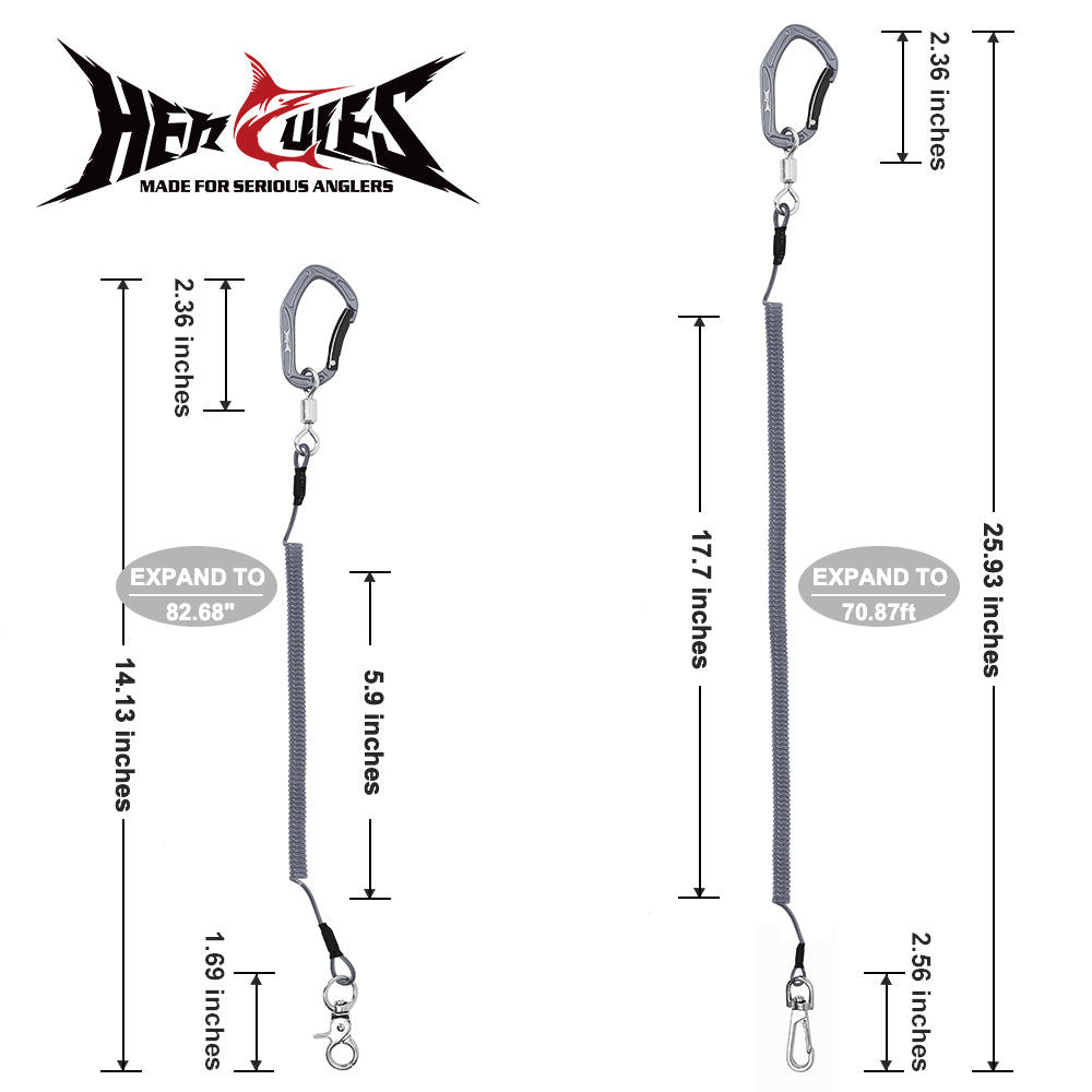 HERCULES M3LPS Heavy Duty Fishing Lanyard Pack of 2(17.7”Plus+ 5.9”) 4 Colors HERCULES SALE