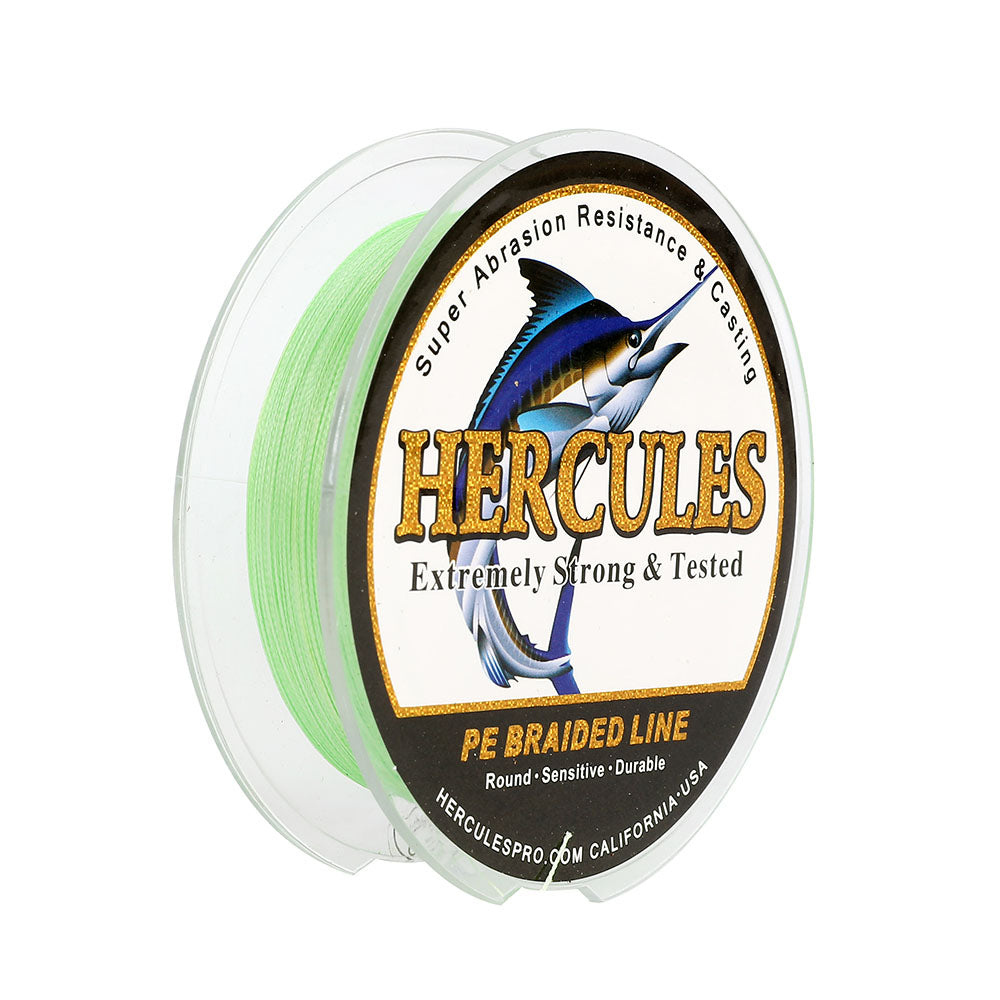 100M 109Yds Fluorescent Green 6lb-100lb HERCULES PE Braid Fishing Line 4 Strands HERCULES