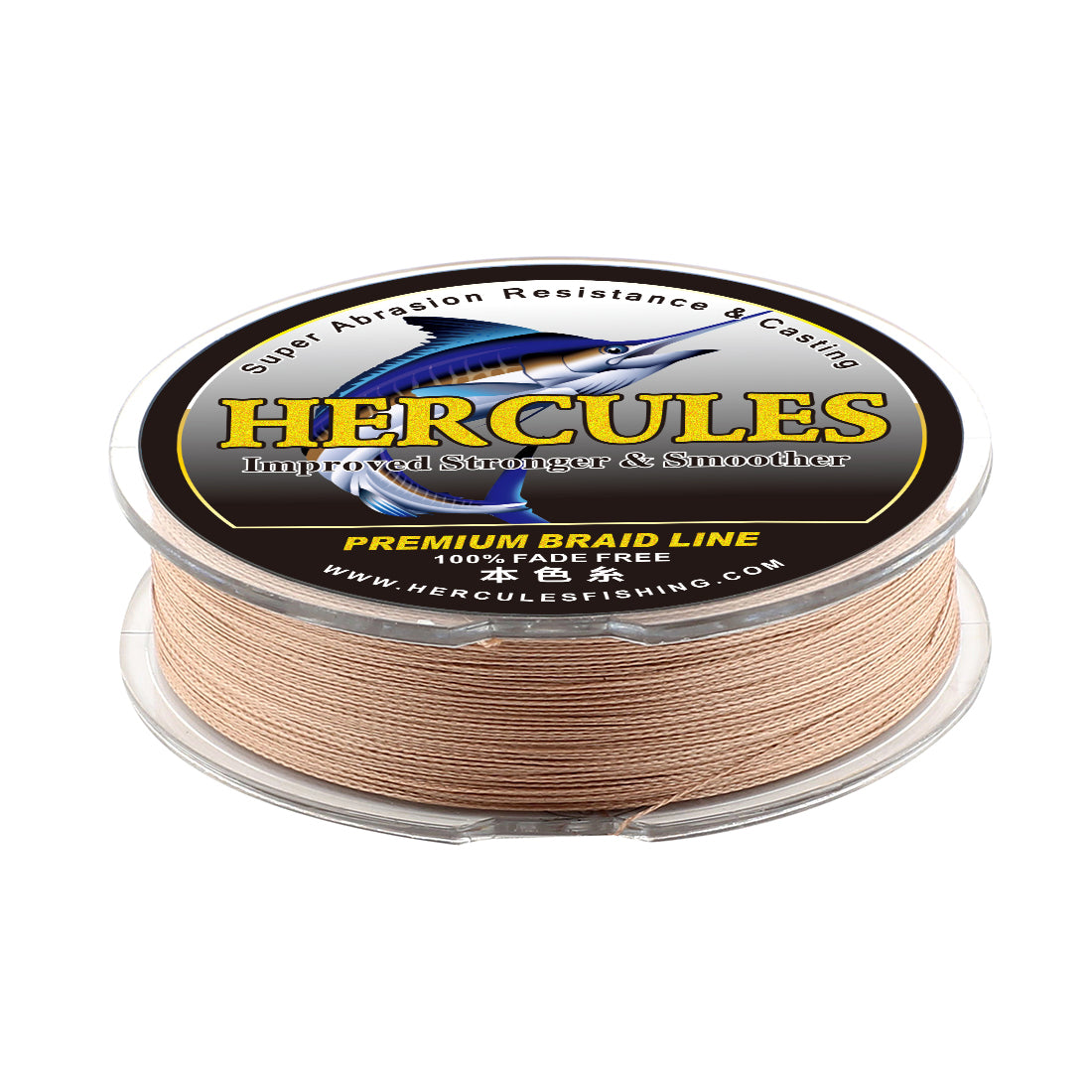 HERCULES No Fade Fishing Line Brown 4 Strands 6LB-100LB Super Strong PE Braided Fishing Line HERCULES