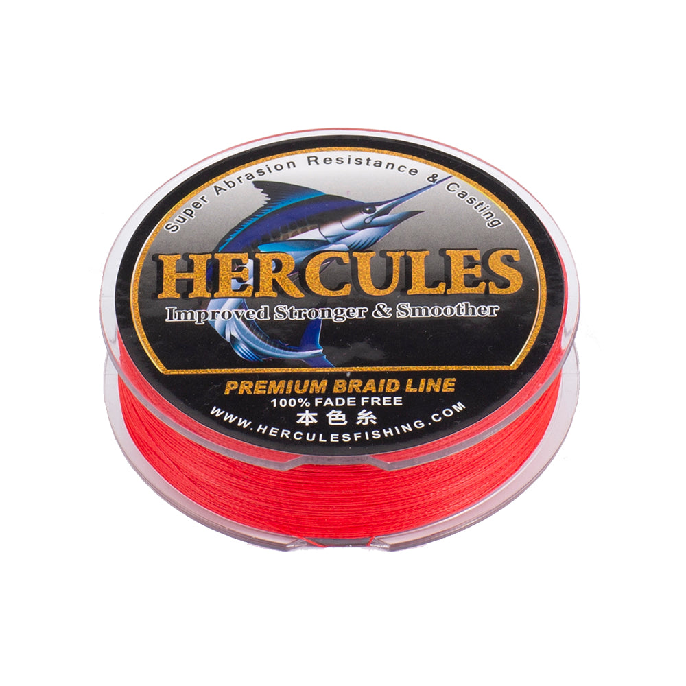 HERCULES No Fade Fishing Line Red 4 Strands 6LB-100LB PE Braided Fishing Line HERCULES