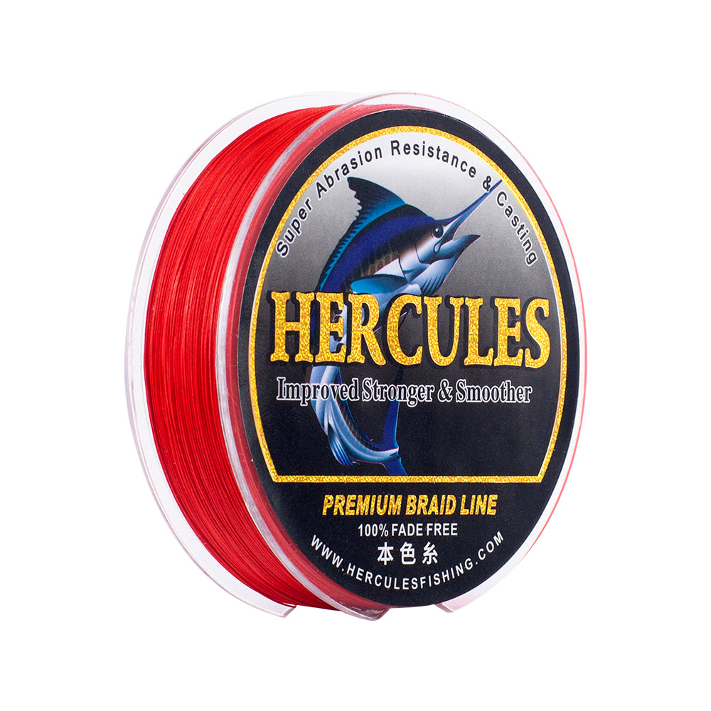HERCULES No Fade Fishing Line Red 8 Strands PE Braided Fishing Line10LB-120LB HERCULES
