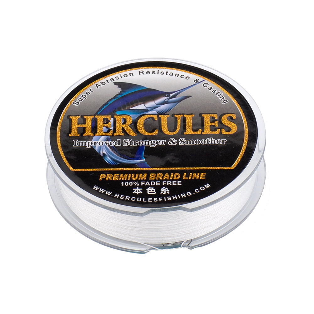HERCULES No Fade Fishing Line White 4 Strands 6LB-100LB PE Braided Fishing Line HERCULES