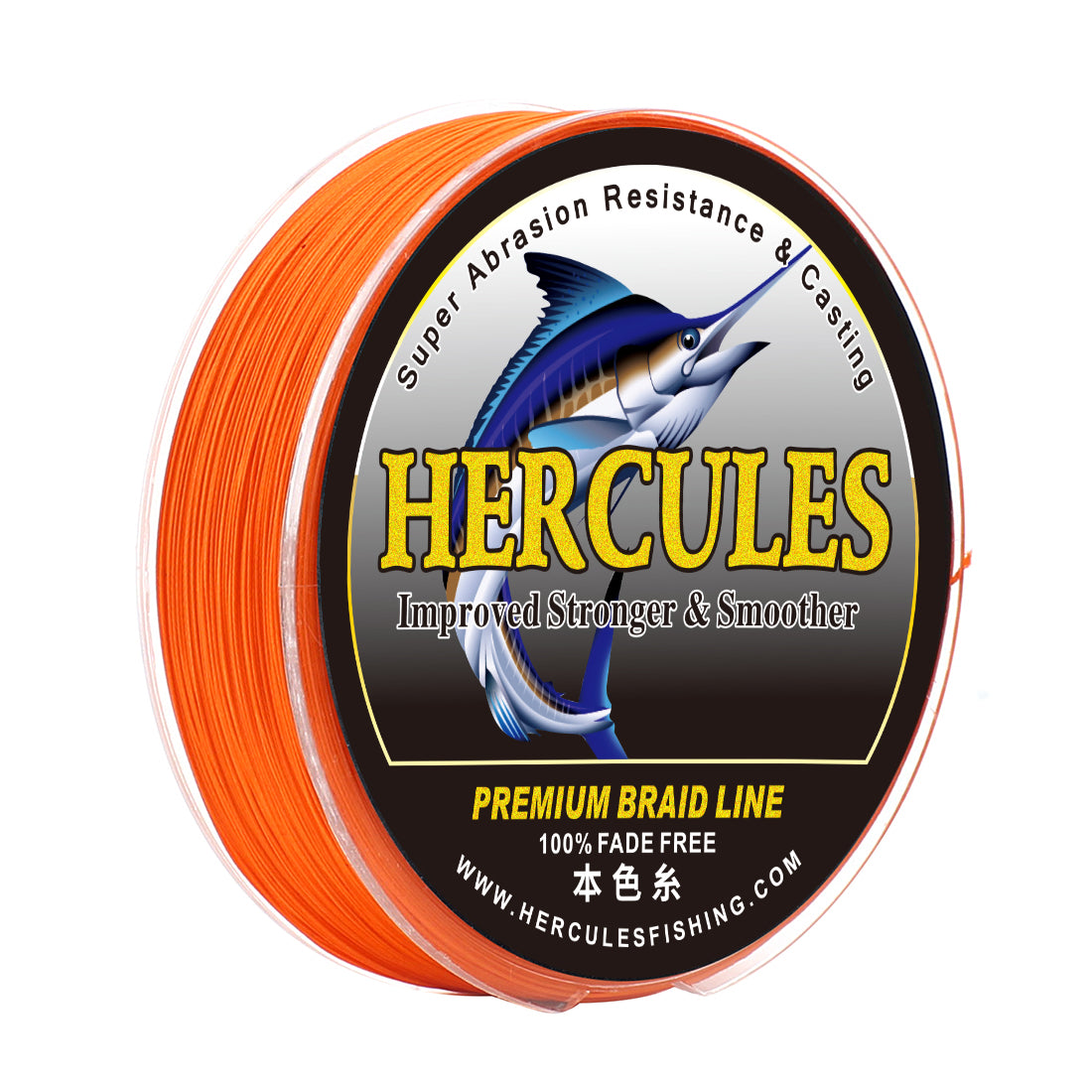 HERCULES No Fade Fishing Line Orange 8 Strands Strong PE Fishing Line 10LB-120LB Braided Fishing Lines HERCULES