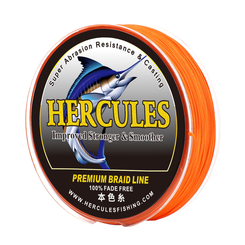 HERCULES No Fade Fishing Line Orange 8 Strands Strong PE Fishing Line 10LB-120LB Braided Fishing Lines HERCULES