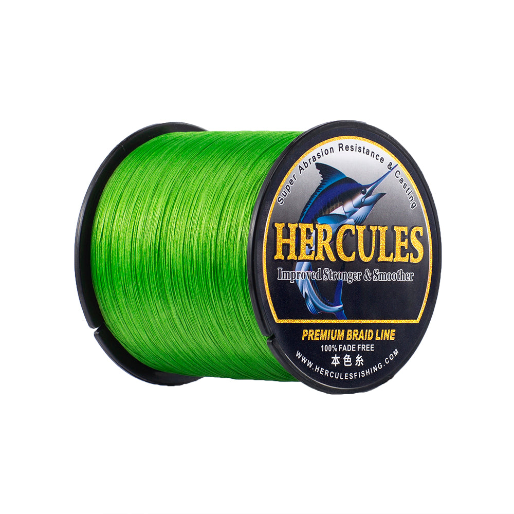 HERCULES No Fade Fishing Line Fluorescent Green 8 Strands PE Braided Fishing Line10LB-120LB HERCULES