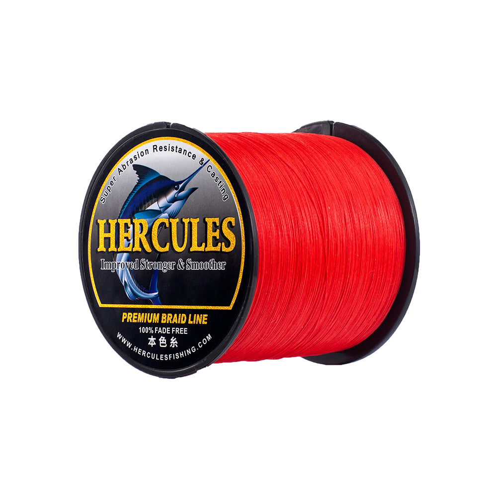 HERCULES No Fade Fishing Line Red 8 Strands PE Braided Fishing Line10LB-120LB HERCULES