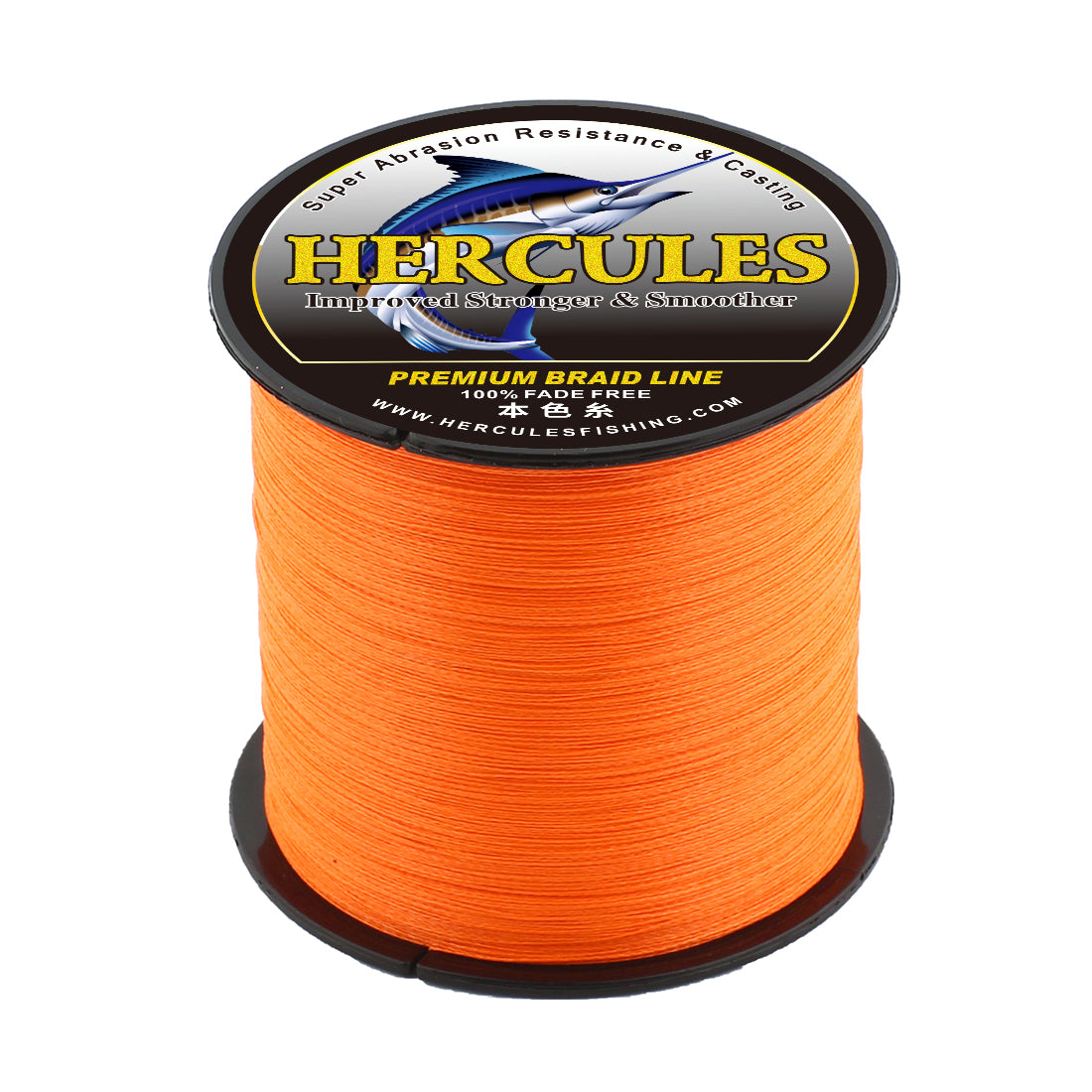HERCULES No Fade Fishing Line Orange 4 Strands 6LB-100LB Super Strong PE Braided Fishing Line HERCULES
