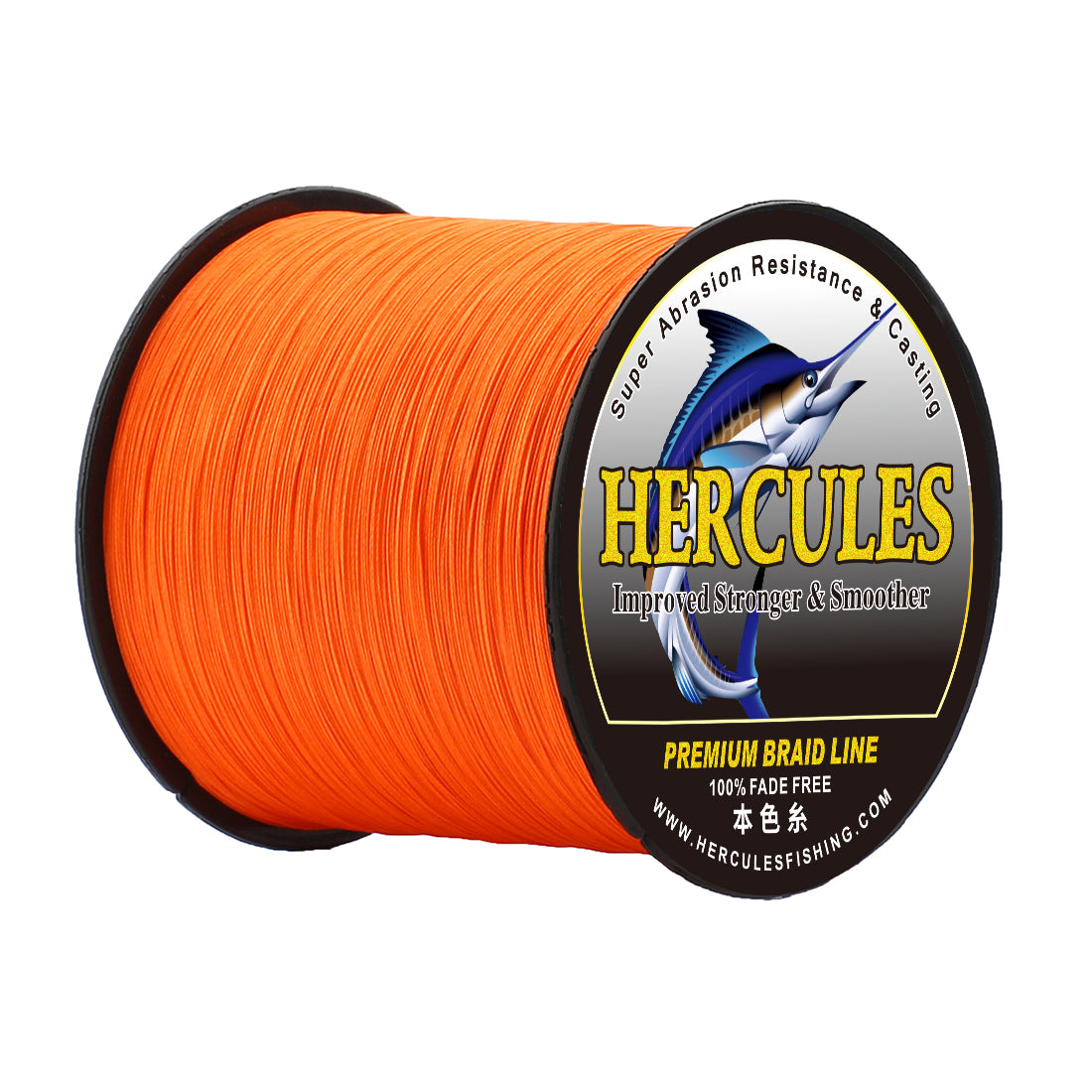 HERCULES No Fade Fishing Line Orange 8 Strands Strong PE