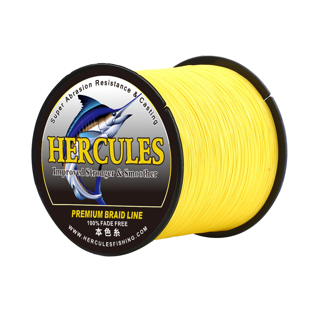 HERCULES No Fade Fishing Line Yellow 8 Strands Strong PE Fishing Line 10LB-120LB Braided Fishing Lines HERCULES