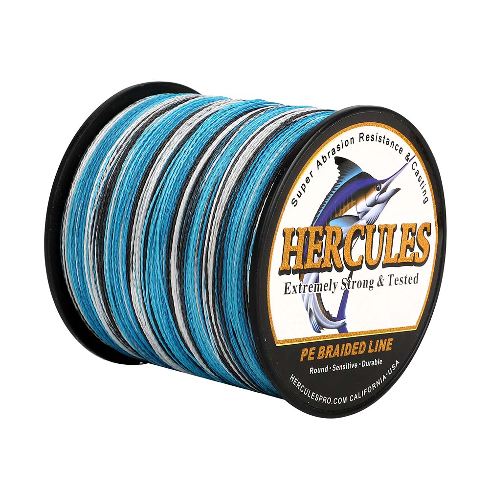 100 lbs braided fishing line 300M 328Yds Blue Camo HERCULES 4 Strands 6lbs-100lbs PE Dyneema braid – Hercules Fishing Tackle