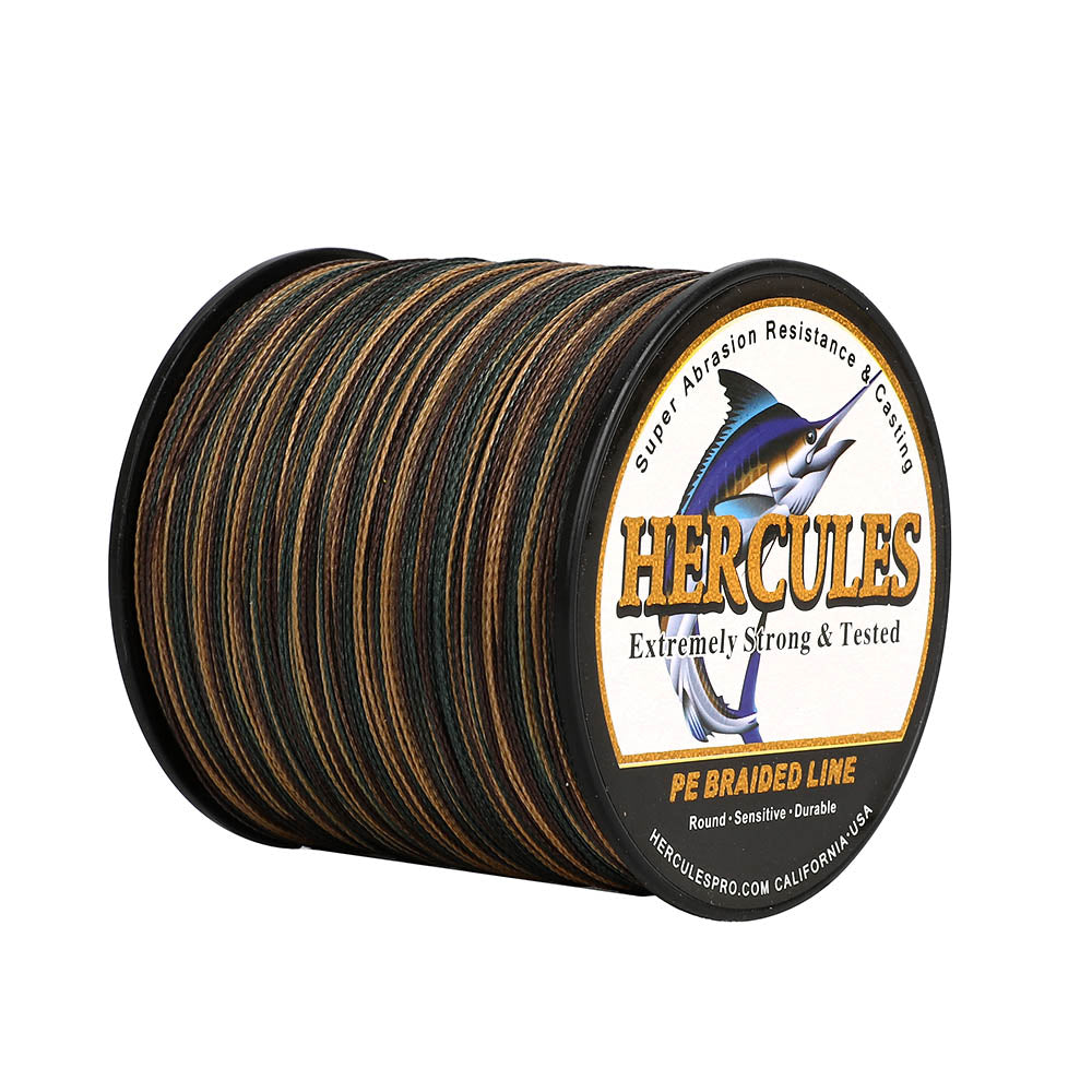300M 328Yds Camouflage 6lb-100lb HERCULES 4 Strands PE Braid Fishing Line HERCULES