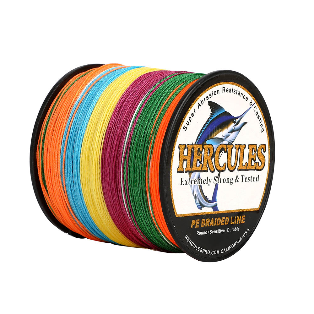 300M 328Yds Multicolor 6lb-100lb HERCULES PE Braided Fishing Line 4 Strands HERCULES