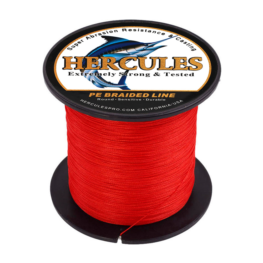 100M 109Yds Red 10lb-300lb HERCULES PE braid Fishing Line 8 Strands HERCULES
