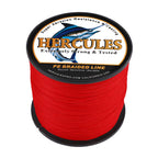100M 109Yds Red 10lb-300lb HERCULES PE braid Fishing Line 8 Strands HERCULES