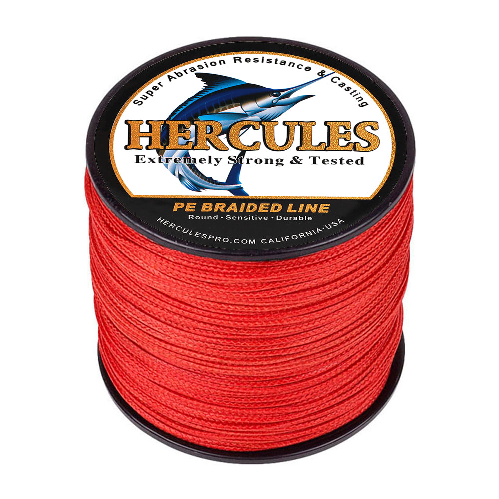 100M 109Yds Red 10lb-300lb HERCULES PE braid Fishing Line 8 Strands HERCULES