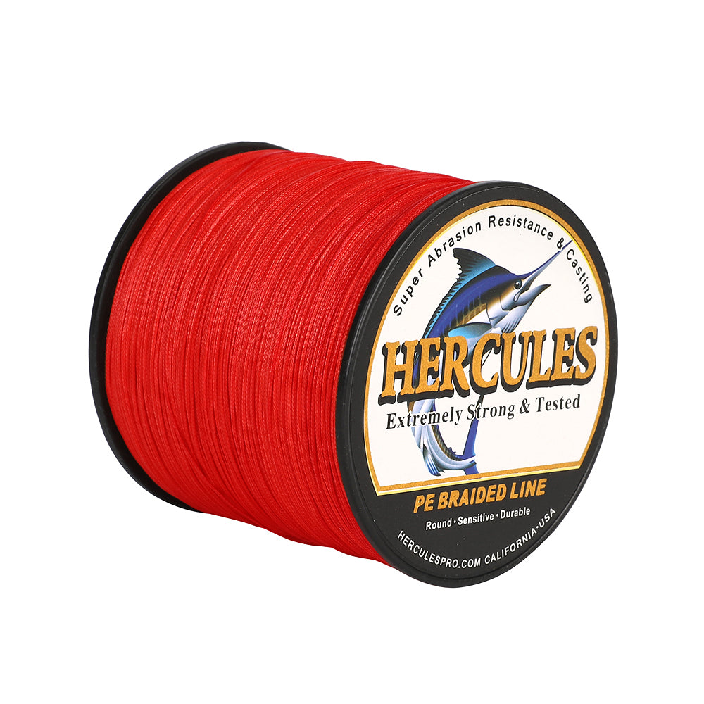 HERCULES 1500M 1640Yds Red 10lb-250lb PE Braid Fishing Line 12 Strands HERCULES