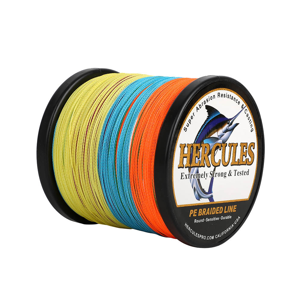 500M 547Yds Multicolor 6lb-100lb HERCULES PE Braid Fishing Line 4 Strands HERCULES