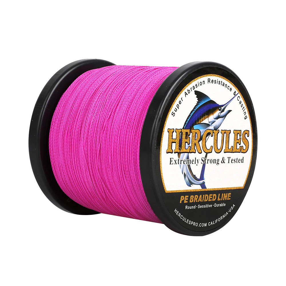hot pink braided fishing line 500M 547Yds Pink 6lb-100lb HERCULES PE Braid Fishing Line 4 Strands – Hercules Fishing Tackle