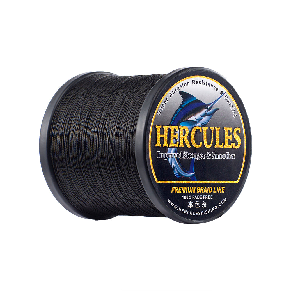 HERCULES No Fade Fishing Line Black 8 Strands 10LB-120LB PE Braided Fishing Line HERCULES