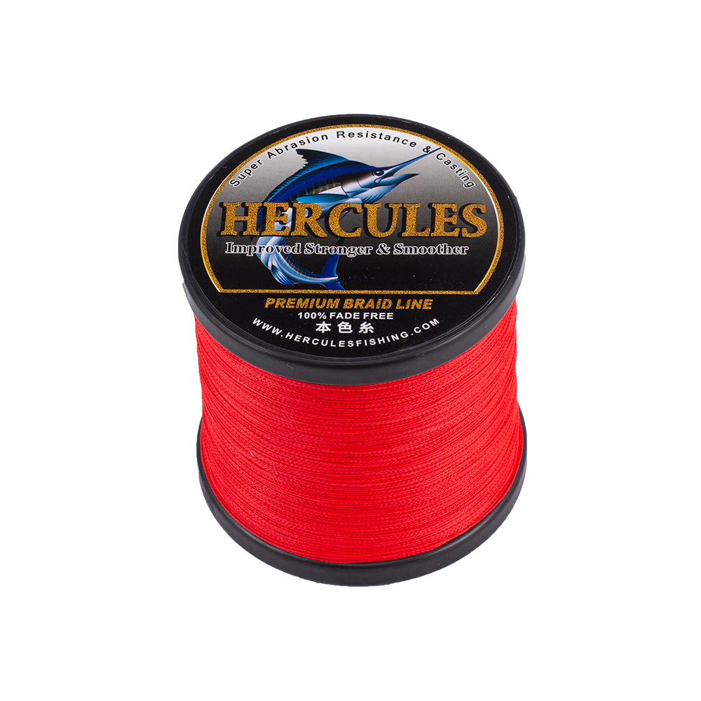 HERCULES No Fade Fishing Line Red 4 Strands 6LB-100LB PE Braided Fishing Line HERCULES