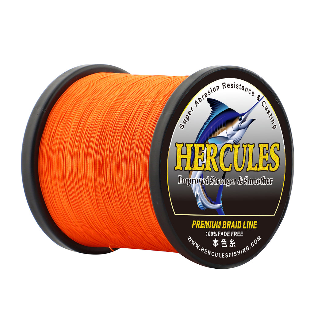 HERCULES No Fade Fishing Line Orange 8 Strands Strong PE Fishing Line 10LB-120LB Braided Fishing Lines HERCULES