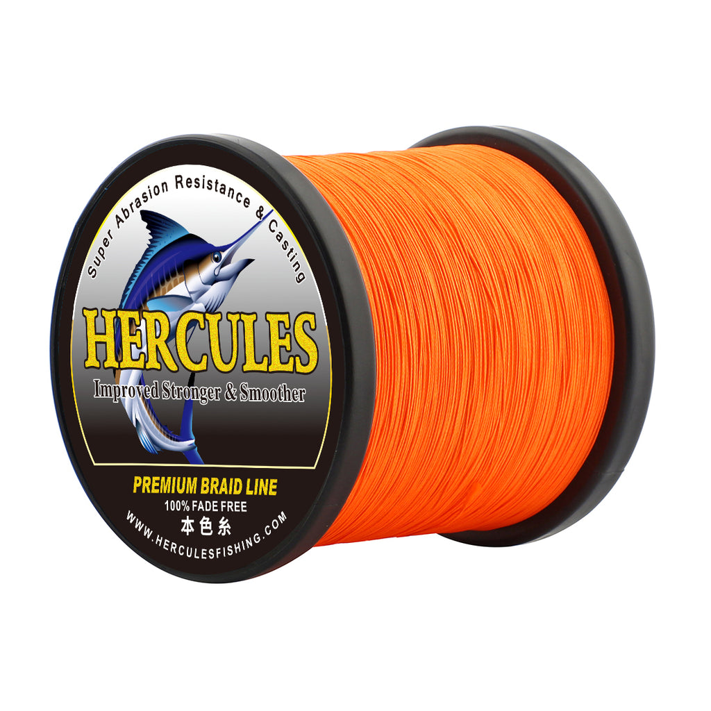 HERCULES No Fade Fishing Line Orange 8 Strands Strong PE Fishing Line 10LB-120LB Braided Fishing Lines HERCULES