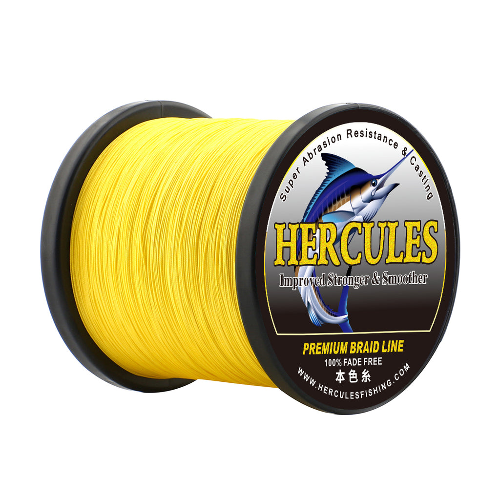 HERCULES No Fade Fishing Line Yellow 8 Strands Strong PE Fishing Line 10LB-120LB Braided Fishing Lines HERCULES