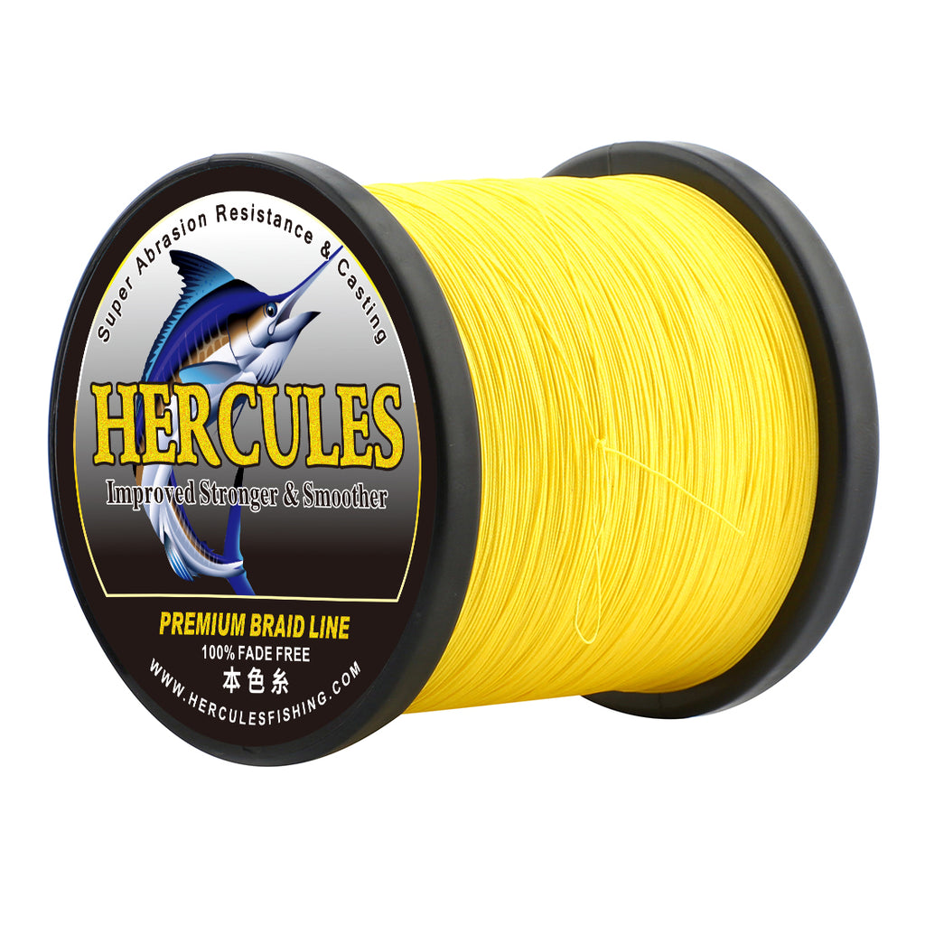 HERCULES No Fade Fishing Line Yellow 8 Strands Strong PE Fishing Line 10LB-120LB Braided Fishing Lines HERCULES
