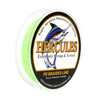 100M 109Yds Fluorescent Green 6lb-100lb HERCULES PE Braid Fishing Line 4 Strands HERCULES
