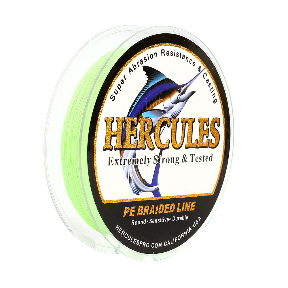 100M 109Yds Fluorescent Green 6lb-100lb HERCULES PE Braid Fishing Line 4 Strands HERCULES