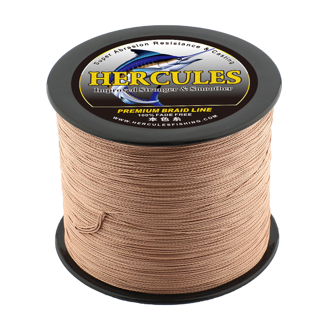 HERCULES No Fade Fishing Line Brown 4 Strands 6LB-100LB Super Strong PE Braided Fishing Line HERCULES