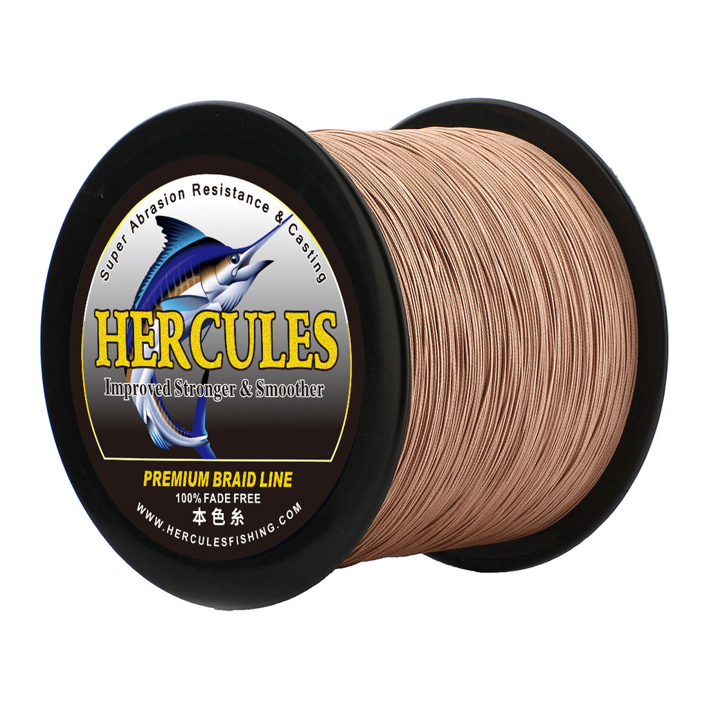 HERCULES No Fade Fishing Line Brown 8 Strands Strong PE Fishing Line 10LB-120LB Braided Fishing Lines HERCULES