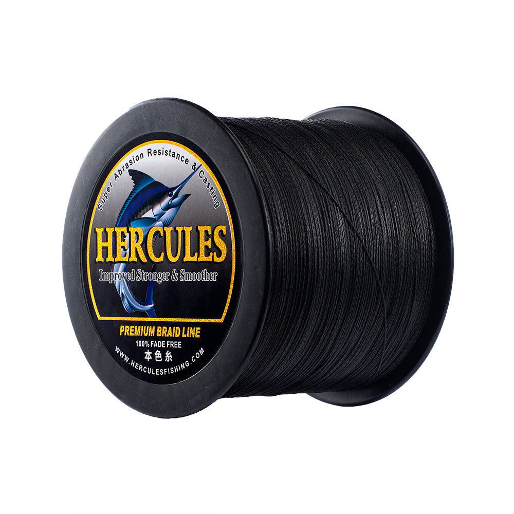 HERCULES No Fade Fishing Line Black 8 Strands 10LB-120LB PE Braided Fishing Line HERCULES