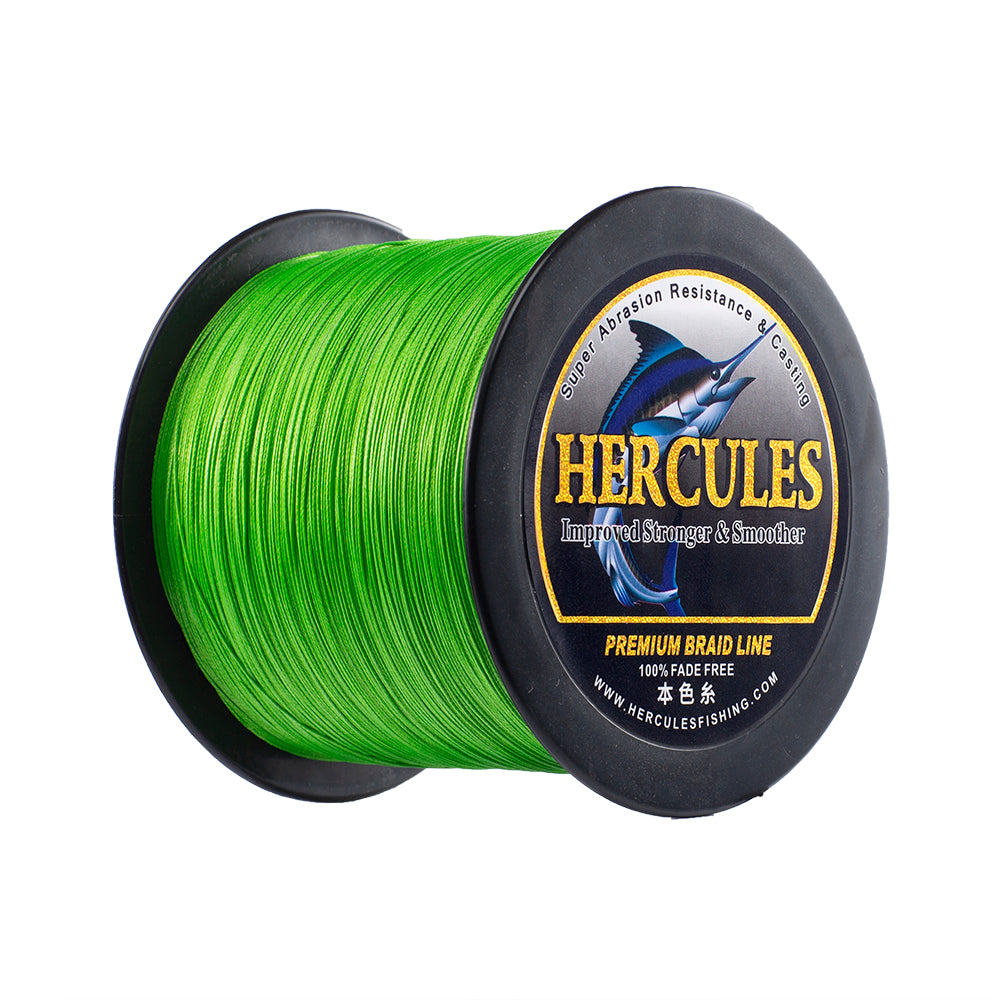 HERCULES No Fade Fishing Line Fluorescent Green 8 Strands PE Braided Fishing Line10LB-120LB HERCULES