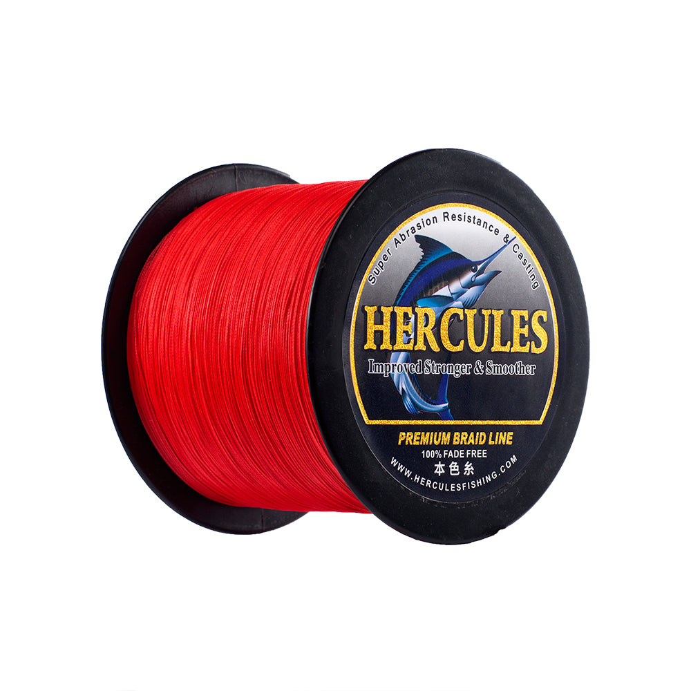 HERCULES No Fade Fishing Line Red 8 Strands PE Braided Fishing Line10LB-120LB HERCULES