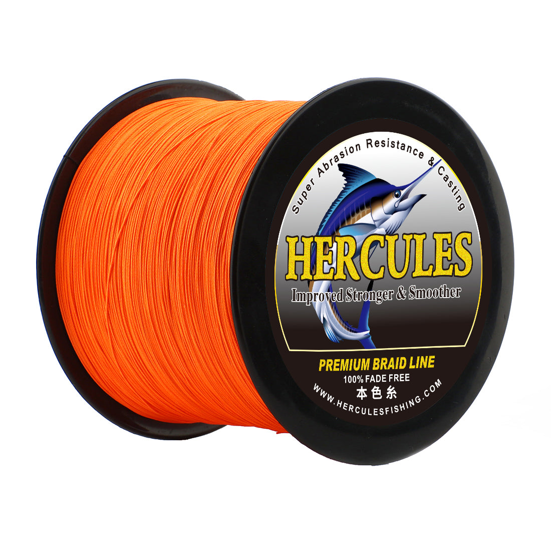 HERCULES No Fade Fishing Line Orange 8 Strands Strong PE Fishing Line 10LB-120LB Braided Fishing Lines HERCULES