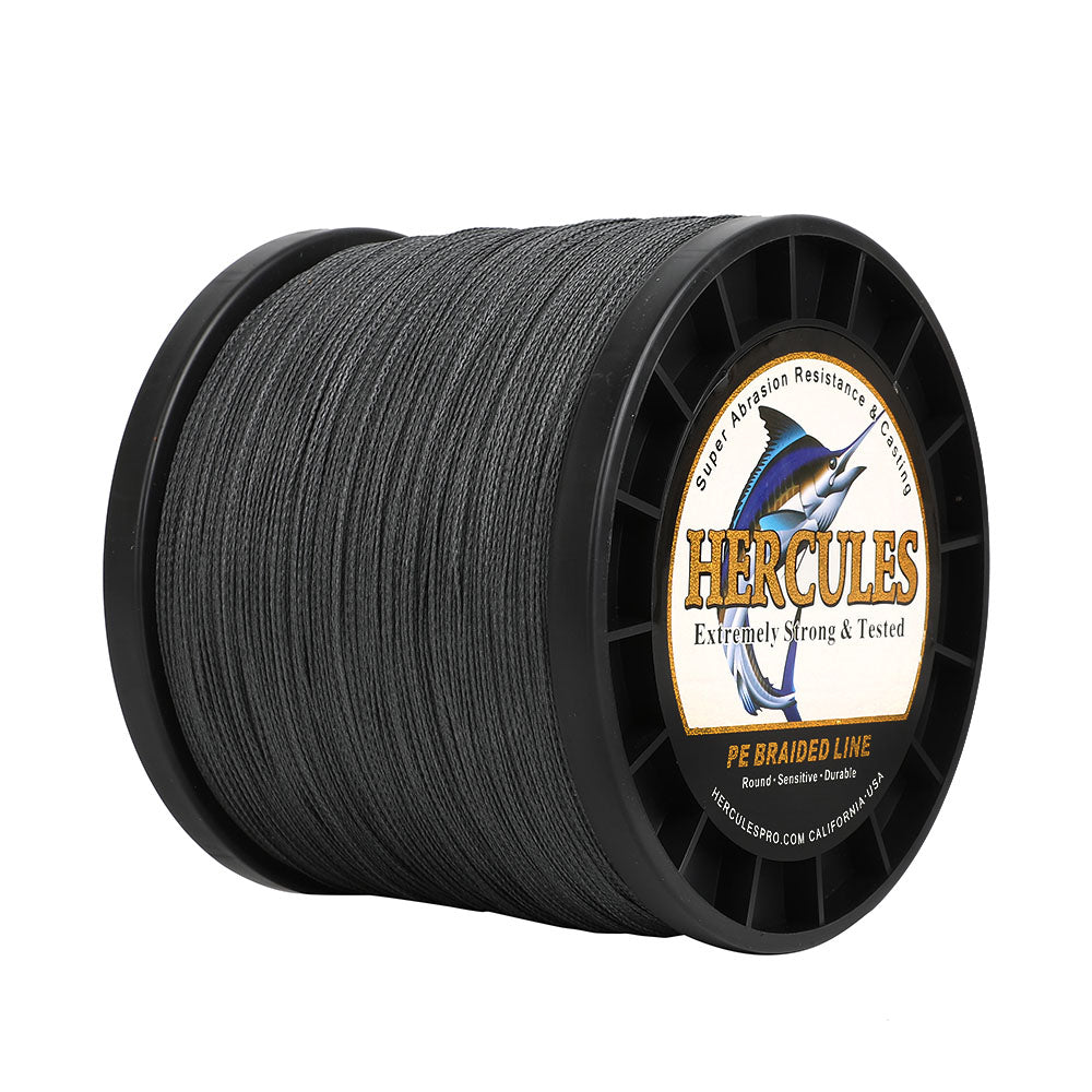 1500M 1640Yds Black 6lb-100lb HERCULES PE Braided Fishing Line 4 Strands HERCULES