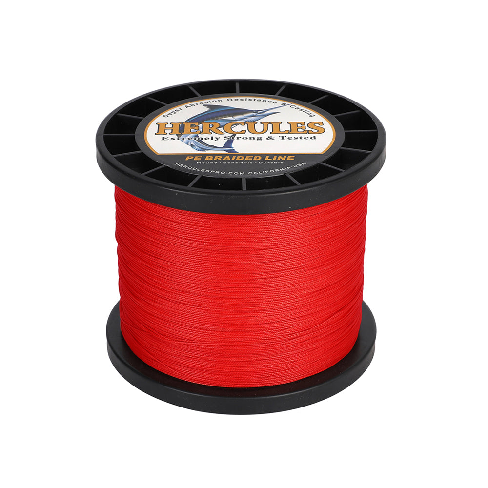 HERCULES 1500M 1640Yds Red 10lb-250lb PE Braid Fishing Line 12 Strands HERCULES