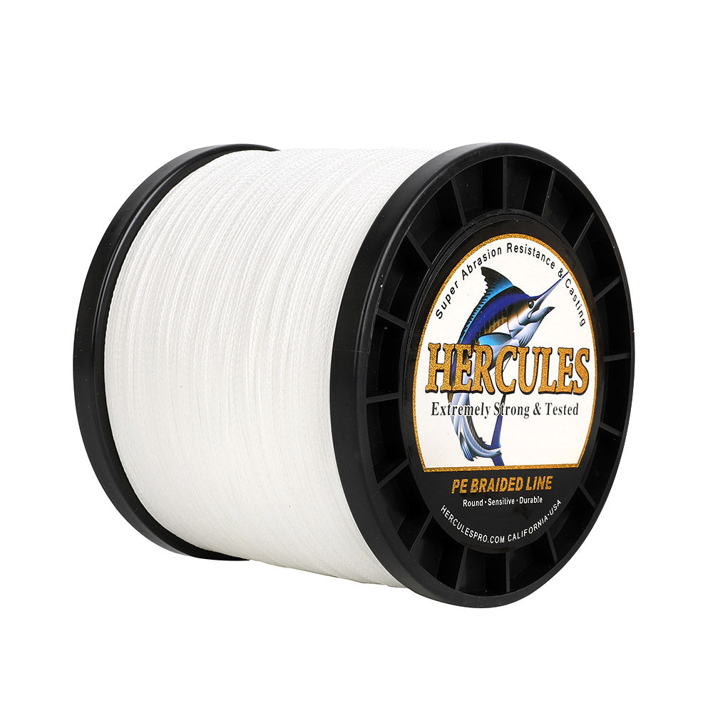 1500M 1640Yds White 6lb-100lb HERCULES PE Braid Fishing Line 4 Strands HERCULES