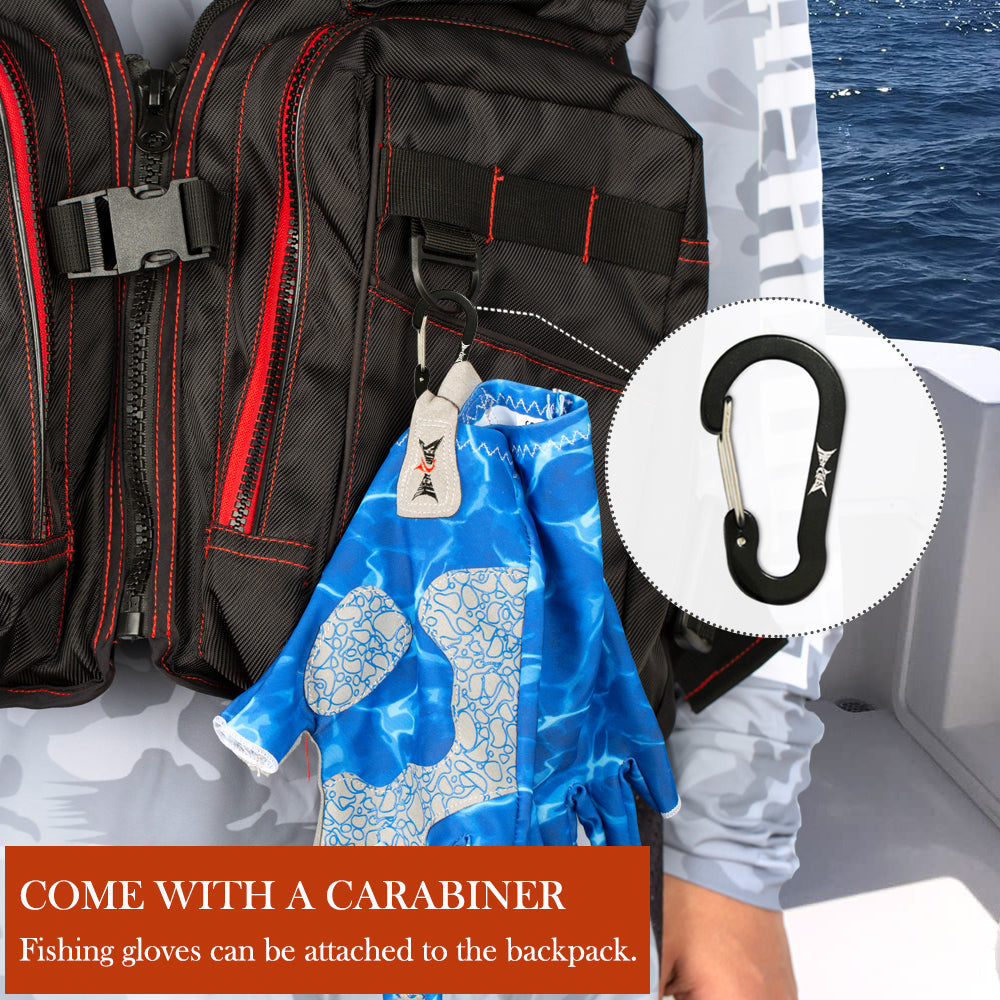HERCULES Fishing Gloves with Carabiner UPF 50+ Sun Protection Gloves HERCULES SALE