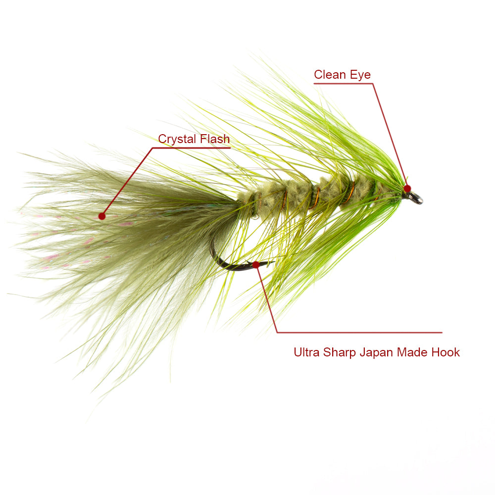 HERCULES 8pcs Wooly Bugger Flies Streamers Fly Fishing Baits HERCULES SALE